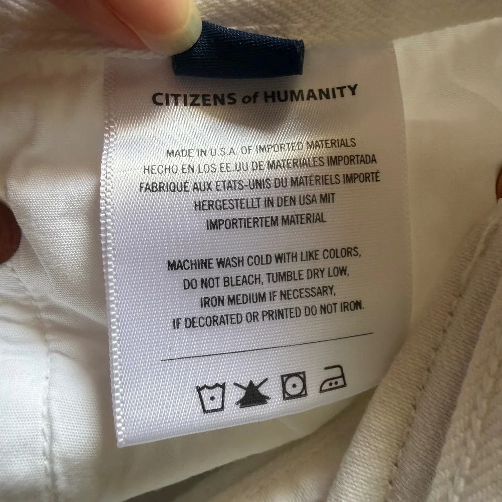 Citizens of Humanity Shorts Womens 26 Marlow Vintage White Denim High Rise